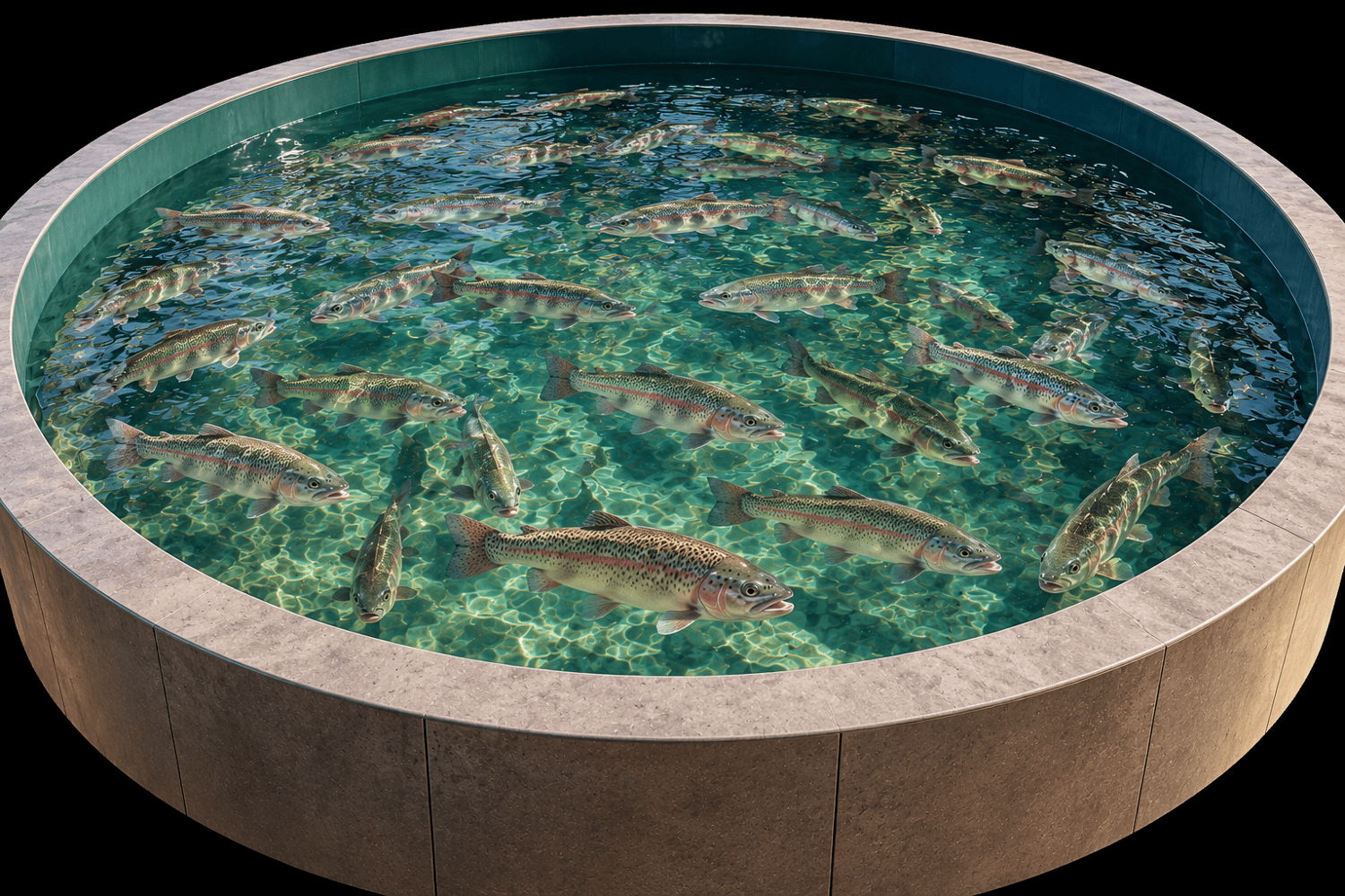 Tilapia in an aquaponic fish-growing system